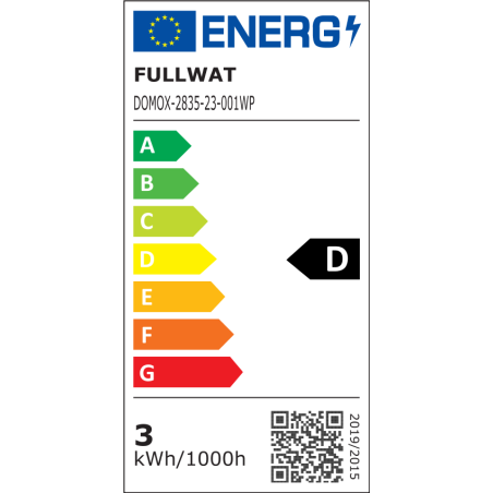 FULLWAT - DOMOX-2835-23-001WP. Ruban led standard. 2900K - Blanc extra chaud - 12Vdc - 400 Lm/m - IP54