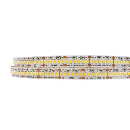 FULLWAT - DOMOX-2835-23-HGP3X. Ruban led standard. 2300K - Blanc extra chaud - 24Vdc - 2160 Lm/m - IP20