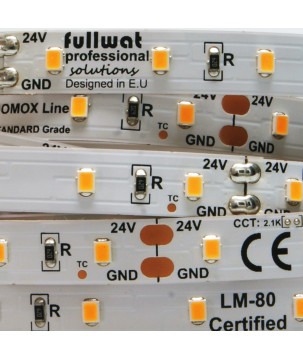 FULLWAT - DOMOX-2835-23-HGPX. Ruban led standard. 2300K - Blanc extra chaud - 24Vdc - 1140 Lm/m - IP20