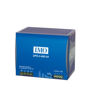 IMO - DPS-3-480-24VDC.  Fonte de alimentação industrial de  480W. 340 ~ 575 Vac  - 24Vdc  / 20A