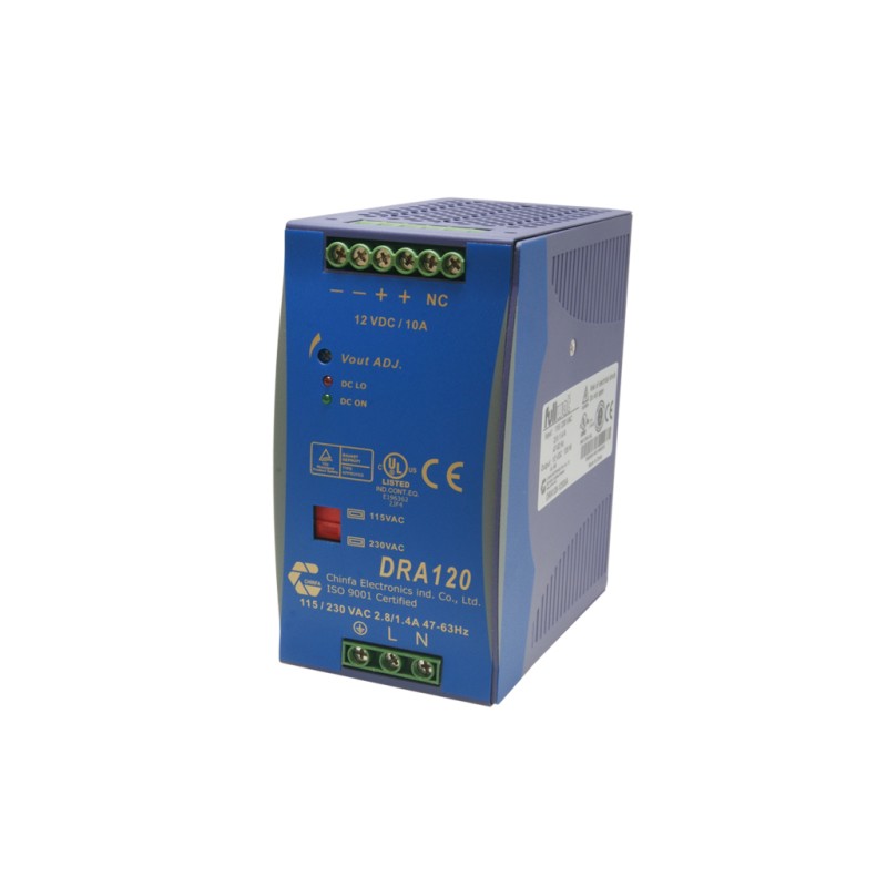 FULLWAT - DRA120-12SSA.  Alimentatore a commutazione 120W. 93 ~ 264 Vac - 12Vdc / 10A