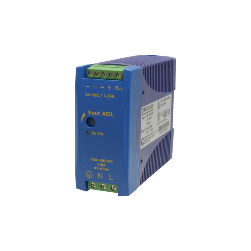 FULLWAT - DRAN30-24A.  Fuente de alimentación conmutada de 30W. 85 ~ 264  Vac - 24Vdc / 1,25A