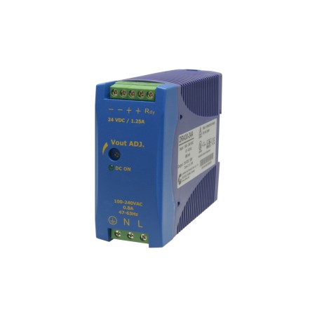 FULLWAT - DRAN30-24A.  Fonte de alimentação industrial de  30W. 85 ~ 264  Vac  - 24Vdc  / 1,25A