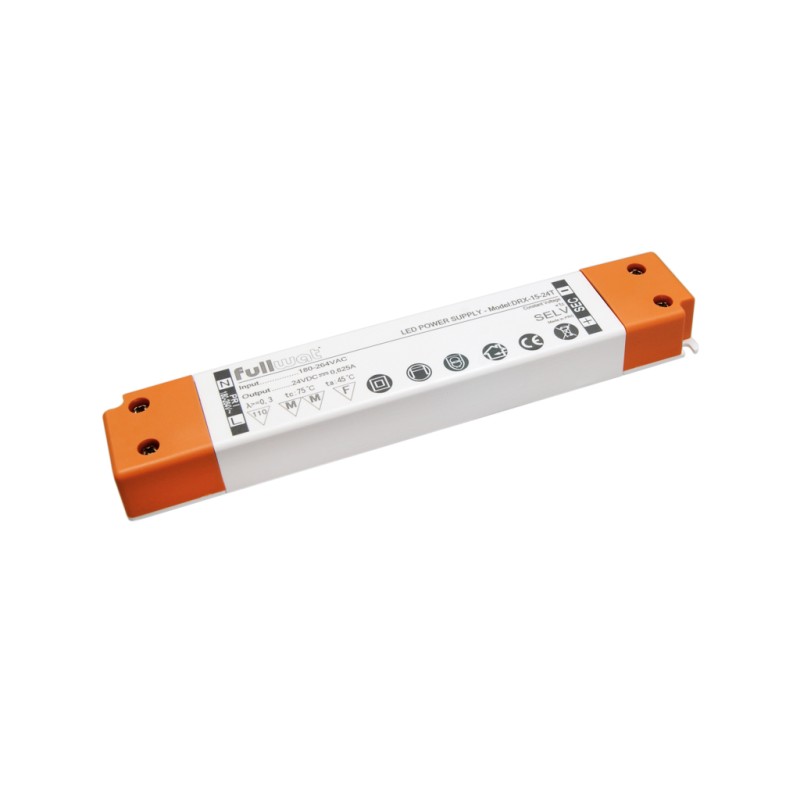 FULLWAT - DRX-15-24T.  Fuente de alimentación conmutada de 15W. 180 ~ 264  Vac - 24Vdc / 0,63A