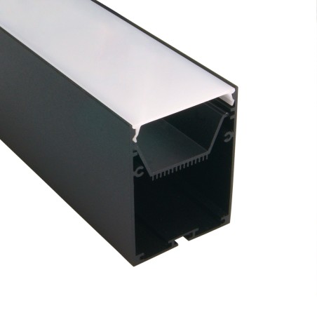 FULLWAT - ECOX-LUM-2-NG. Aluminum profile  for surface mounting. Black.  2000mm