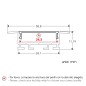 FULLWAT - ECOXM-7E1-2D. Perfil de aluminio empotrable anodizado - 2000mm - IP40