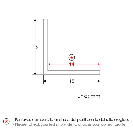 FULLWAT - ECOXM-ESQ-2D. Aluminiumprofil flache platte. grau des Stils Ecke - 2000mm