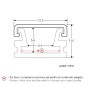 FULLWAT - ECOXM-MINI4-2D.  Perfil de alumínio de superfície anodizado - 2000mm - IP40