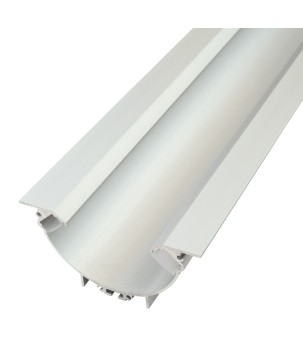 FULLWAT - ECOXM-SPOT2E-2D.  Perfil de alumínio de embutir anodizado de estilo curvo com iluminação bidirecional - 2000mm - IP40