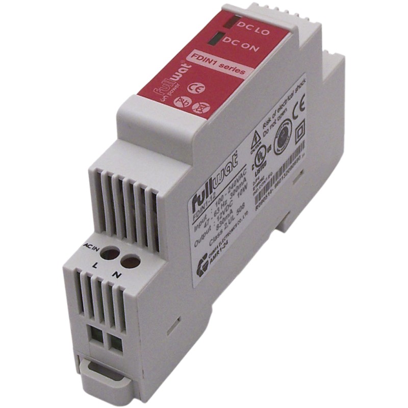 FULLWAT - FDIN1-12.  Alimentatore a commutazione 10W. 90 ~ 264 Vac - 12Vdc / 0,83A