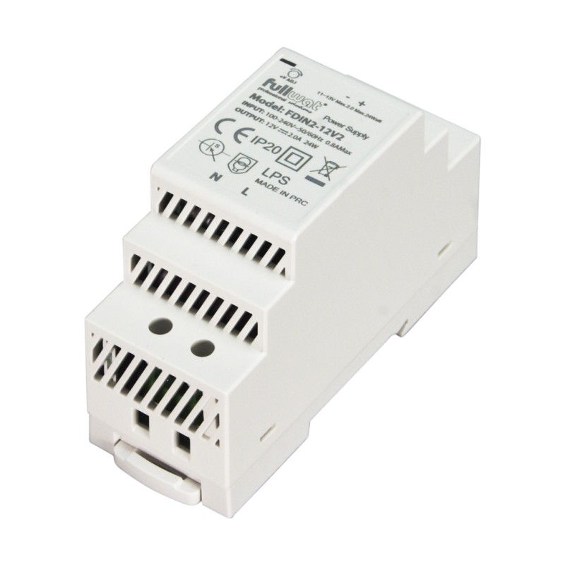 FULLWAT - FDIN2-12V2. Source d'alimentation commuté de 24W. 100 ~ 240 Vac - 12Vdc / 2A