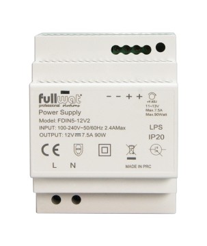 FULLWAT - FDIN5-12V2. 85,2W switching power supply, 100 ~ 240 Vac - 12Vdc / 7,1A