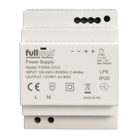 FULLWAT - FDIN5-24V2. 92W switching power supply, 100 ~ 240 Vac - 24Vdc / 3,83A