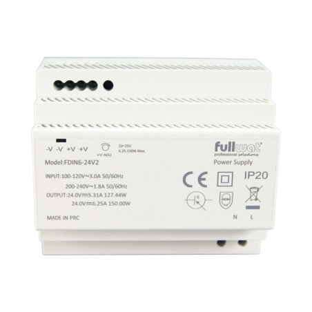 FULLWAT - FDIN6-24V2. 150W switching power supply, 100 ~ 240 Vac - 24Vdc / 6,25A