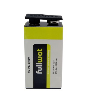 FULLWAT - FU-PL-CR9V. Batteria al litio prismatica | fiaschetta di Li-MnO2. Modello 6F22. 9Vdc / 1,200Ah