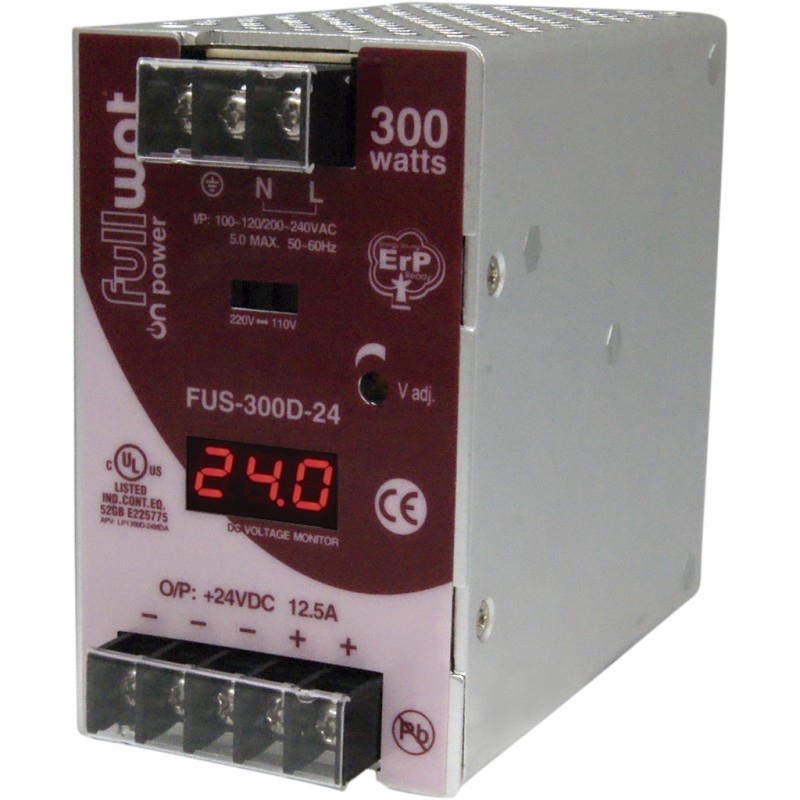 FULLWAT - FUS-300D-48.  Fuente de alimentación conmutada de 300W. 90 ~ 132 | 180 ~ 264  Vac - 48Vdc / 6,25A