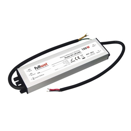 FULLWAT - IPX-10P12ML.  Fonte de alimentação industrial de  100W. 180 ~ 264  Vac  - 12Vdc  / 8,3A