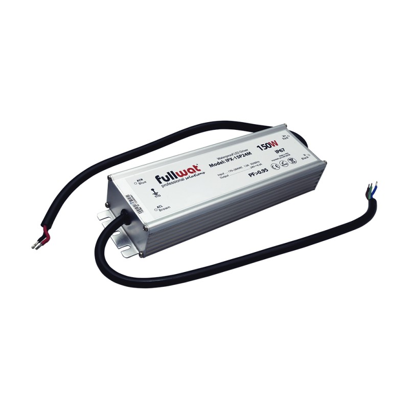 FULLWAT - IPX-15P24M.  Fonte de alimentação industrial de  150W. 90 ~ 264 Vac  - 24Vdc  / 6,3A