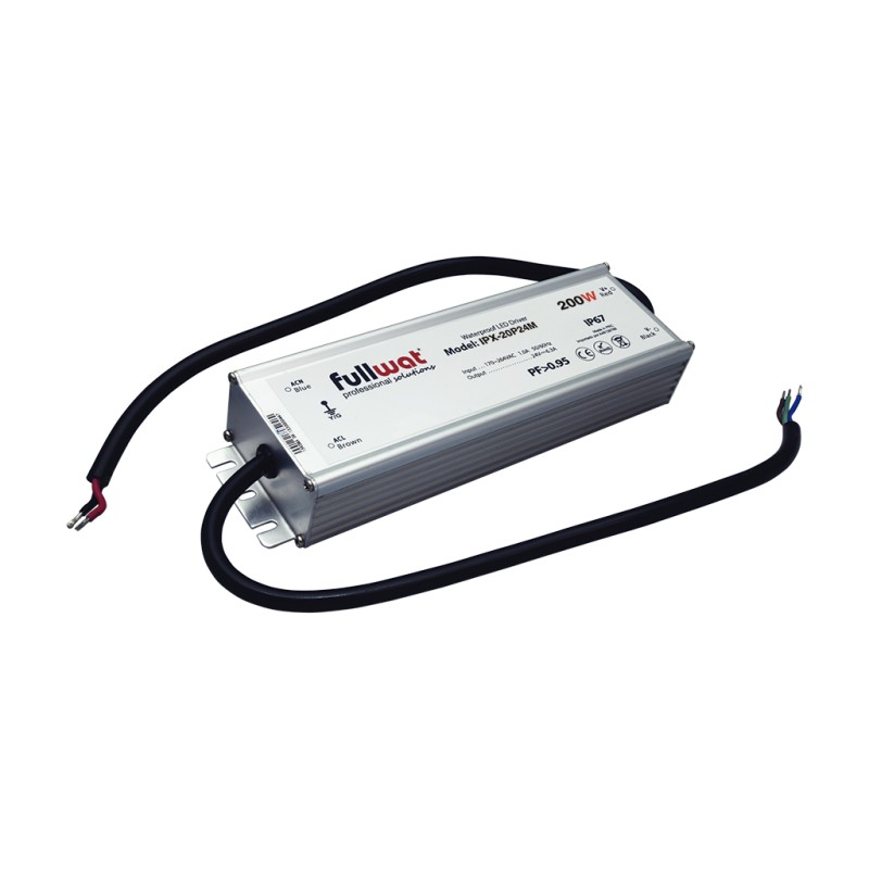 FULLWAT - IPX-20P24M. Source d'alimentation commuté de 200W. 170 ~ 264  Vac - 24Vdc / 8,3A