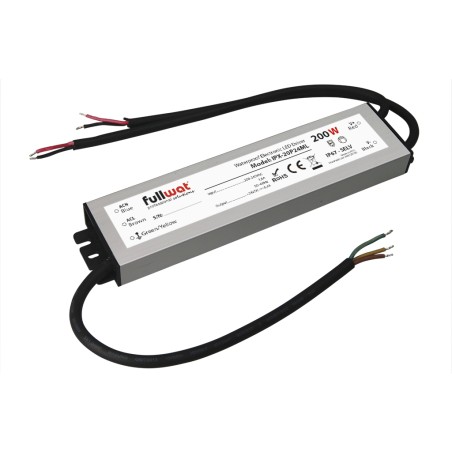 FULLWAT - IPX-20P24ML.  Fonte de alimentação industrial de  200W. 180 ~ 264  Vac  - 24Vdc  / 8,3A