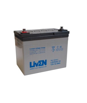 LIVEN - LEVG32-12. Batterie rechargeable au Plomb-acide technologie GEL-VRLA. Série LEVG. 12Vdc / 32Ah