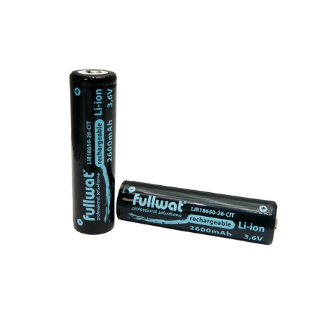 FULLWAT - LIR18650-26-CIT.Rechargeable Battery cylindrical of Li-Ion. 3,6Vdc / 2,600Ah