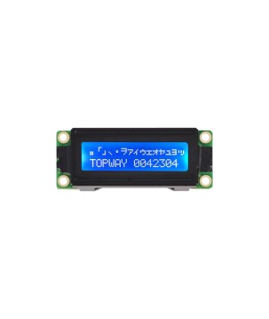 TOPWAY - LMB162XFW. Display LCD Alfanumérico. 2 x 16. 5Vdc. Fondo Azul / Carácter Blanco