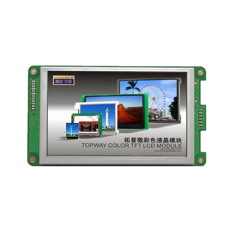 TOPWAY- No. Display LCD Grafico TFT a colori.  800 x 480. 12Vdc . Sfondo Bianco / Carattere RGB