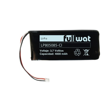 FULLWAT - LP805085-CI. Bateria recarregável prismática de Li-Po. 3,7Vdc / 4,000Ah