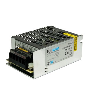 FULLWAT - LUXOR-025P15.  Fonte de alimentação industrial de  25W. 90 ~ 264 Vac  - 15Vdc  / 1,7A