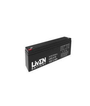 LIVEN - LV2.3-12. Batterie rechargeable au Plomb-acide technologie AGM-VRLA. Série  LV. 12Vdc / 2,3Ah