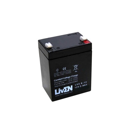 LIVEN - LV2.9-12. Batterie rechargeable au Plomb-acide technologie AGM-VRLA. Série  LV. 12Vdc / 2,8Ah