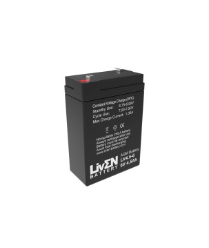 LIVEN - LV4.5-6. Batterie rechargeable au Plomb-acide technologie AGM-VRLA. Série  LV. 6Vdc / 4,5Ah