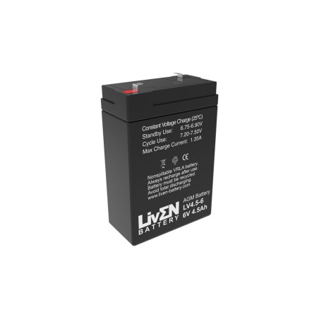 LIVEN - LV5-12. Batterie rechargeable au Plomb-acide technologie AGM-VRLA. Série  LV. 12Vdc / 5Ah