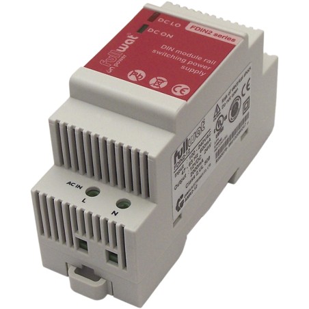 FULLWAT - FDIN2-24.  Fuente de alimentación conmutada de 24W. 90 ~ 264 Vac - 24Vdc / 1A