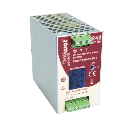 FULLWAT - FUS-240D-24SMT.  Fuente de alimentación conmutada de 240W. 90 ~ 264 Vac - 24Vdc / 10A