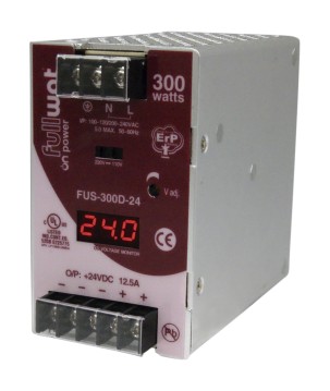 FULLWAT - FUS-300D-48.  Fonte de alimentação industrial de  300W. 90 ~ 132 | 180 ~ 264  Vac  - 48Vdc  / 6,25A