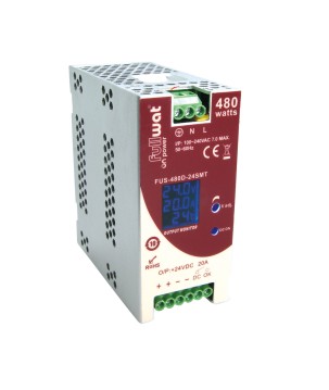 FULLWAT - FUS-480D-24SMT.  Fonte de alimentação industrial de  480W. 90 ~ 264 Vac  - 24Vdc  / 20A