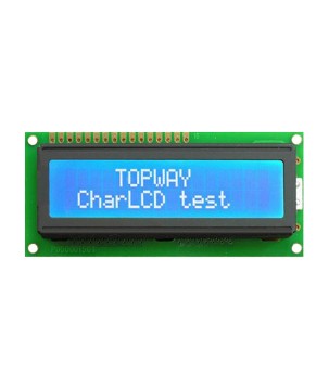 TOPWAY- No. Display LCD Alfanumerico.  2 x 16. 5Vdc . Sfondo Blu / Carattere Bianco