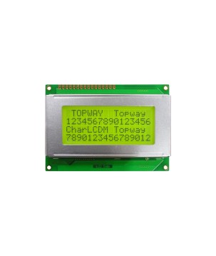 TOPWAY- No. Display LCD Alfanumerico.  4 x 16. 5Vdc . Sfondo Giallo / Carattere Grigio