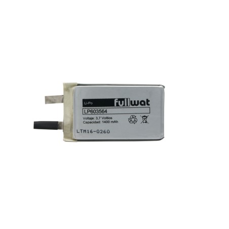 FULLWAT - LP603564. Batería recargable prismática de Li-Po. 3,7Vdc / 1,30Ah