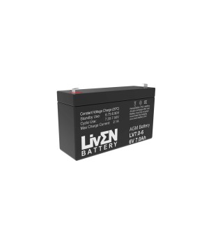 LIVEN - LV7-6. Lead Acid rechargeable battery. AGM-VRLA technology.  LV series. 6Vdc. / 7Ah 