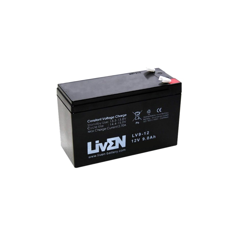 LIVEN - LV9-12. Batteria ricaricabile di piombo-acido   AGM-VRLA. Serie  LV.12Vdc 9Ah