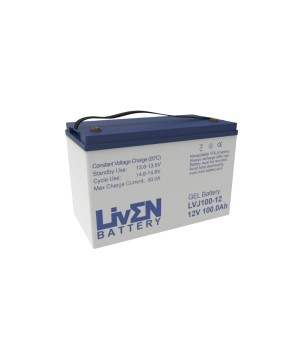 LIVEN - LVJ100-12. Wiederaufladbare Blei-Säure Batterie der Technik GEL-VRLA. Serie  LVJ. 12Vdc / 100Ah