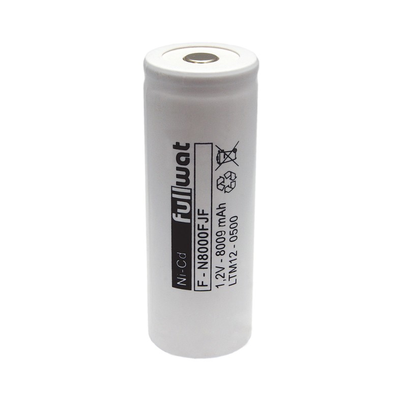 FULLWAT - N8000FJF. Ni-Cd cylindrical rechargeable battery. F model . 1,2Vdc / 8Ah