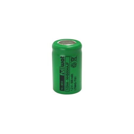 FULLWAT - NH500AAJF. Ni-MH cylindrical rechargeable battery. 1/2AA model . 1,2Vdc / 0,500Ah