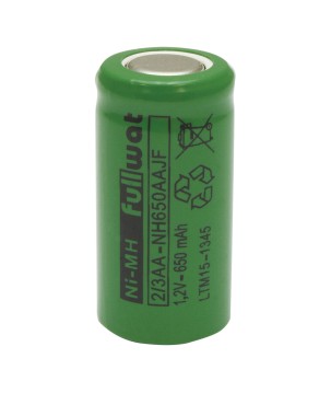 FULLWAT - NH650AAJF. Ni-MH cylindrical rechargeable battery. 2/3AA model . 1,2Vdc / 0,650Ah