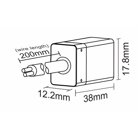 FULLWAT - NL-0612H-WIRE-I. Conector inicial recto para Neón LED de la serie NL-0612H-B*