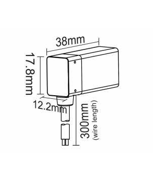 FULLWAT - NL-0612H-WIRE-LI. Conector inicial acodado para Neón LED de la serie NL-0612H-B*