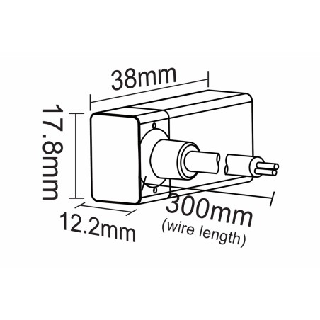 FULLWAT - NL-0612H-WIRE-LR. Conector inicial acodado para Neón LED de la serie NL-0612H-B*